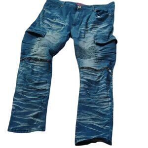 Demolition Men's Blue Distressed Jeans